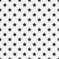 Monochrome stars seamless pattern. 