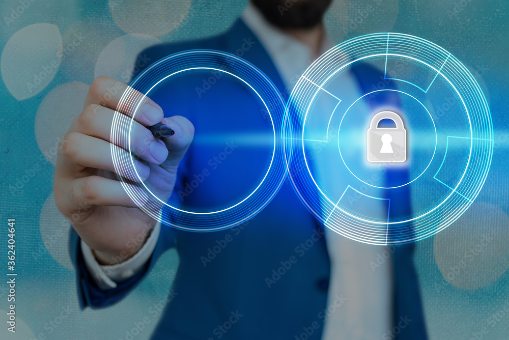 Poster graphics padlock for web data information security application system