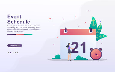 Landing page template of event schedule in gradient effect style