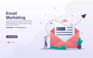 Landing page template of email marketing in gradient effect style