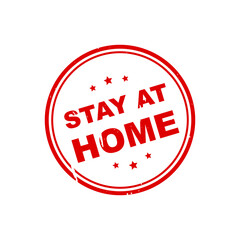 Stay at home grunge rubber stamp