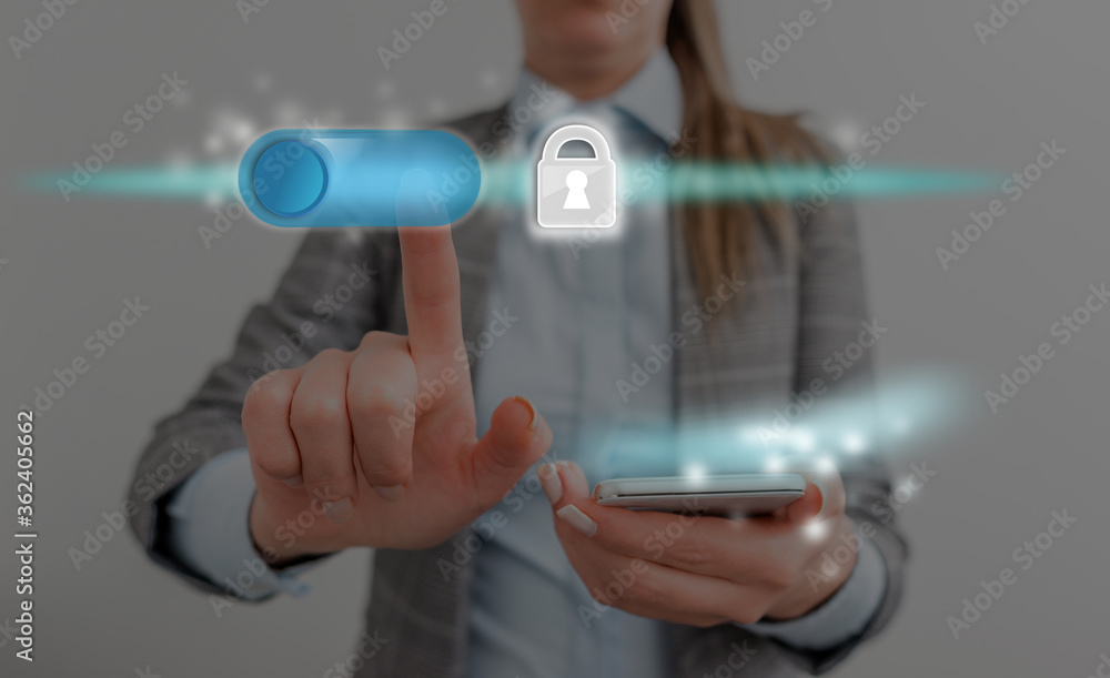 Poster graphics padlock for web data information security application system