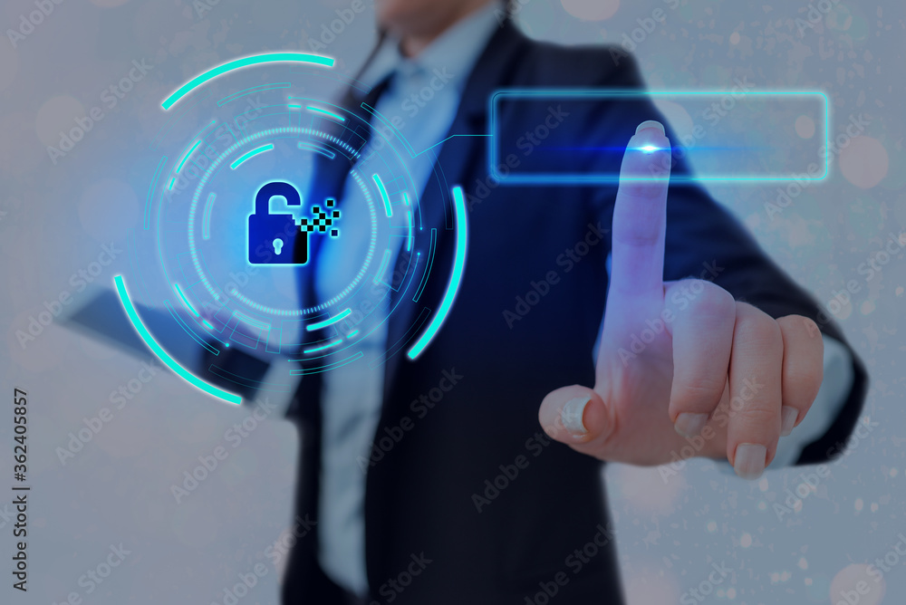 Poster graphics padlock for web data information security application system
