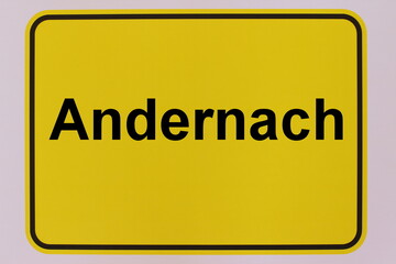 Grafische Darstellung des Stadteingangsschildes der Stadt Andernach