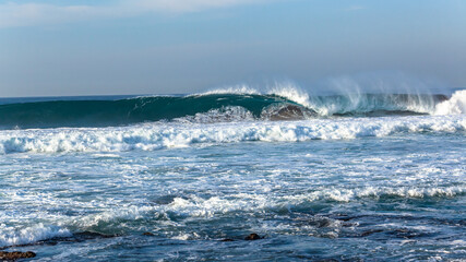 Ocean Wave Wall Crashing Water Power