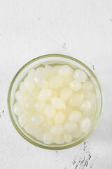 Bowl of pickled cipollini onions