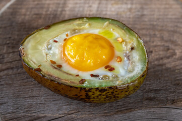 Baked egg in avocado