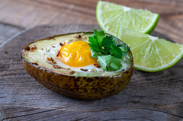Baked egg in avocado