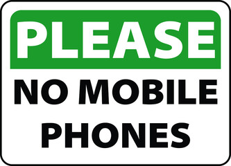 No mobile phones zone sign