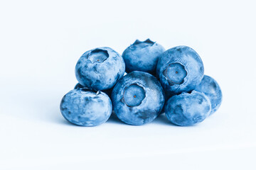 Group of fresh juisy blueberries isolated on white background