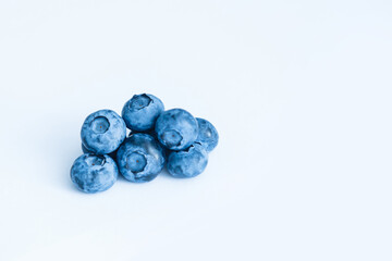Tasty blueberries isolated on white background. Blueberries are antioxidant organic superfood.