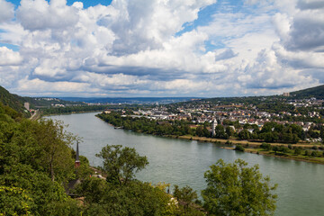 Fototapeta na wymiar View from Castle Stolzenfels, Koblenz, Germany