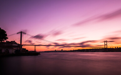 Fototapeta premium Istanbul Bosphorus Bridge sunset view in Istanbul, Turkey.