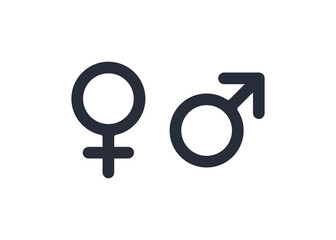 Gender symbol vector. Male and female icon. Vector illustration on white background