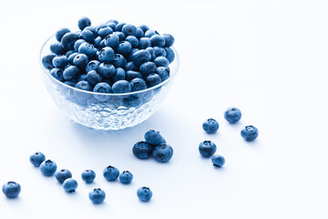 Tasty blueberries isolated on white background. Blueberries are antioxidant organic superfood.