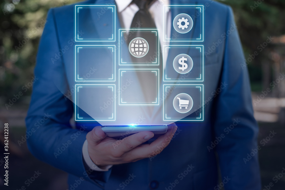 Poster information digital technology network connection infographic elements icon