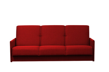 red sofa on a white background isolated