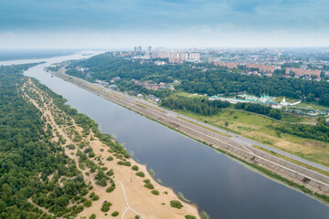 Fototapeta premium view of the rowing channel in Nizhny Novgorod