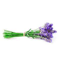 Fototapeta premium Bouquet of lavender flowers isolated on a white background.