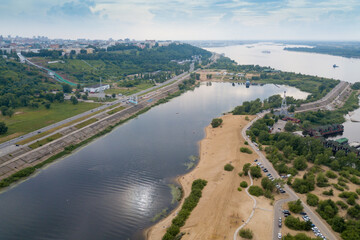 Fototapeta na wymiar view of the rowing channel in Nizhny Novgorod