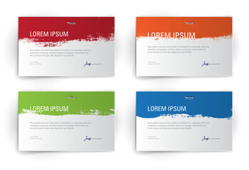 paper banners with paint brush strokes background