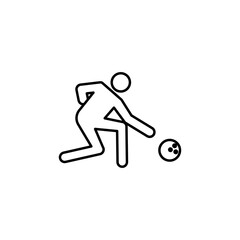 player, bowling line icon. Signs and symbols can be used for web, logo, mobile app, UI, UX