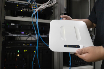 The network system administrator  works in the server room of the data center. 