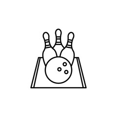 winner, bowling line icon. Signs and symbols can be used for web, logo, mobile app, UI, UX