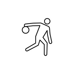 player, bowling line icon. Signs and symbols can be used for web, logo, mobile app, UI, UX