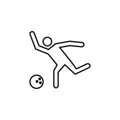 bowling, player line icon. Signs and symbols can be used for web, logo, mobile app, UI, UX