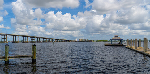 View Of Caloosahatchee Bridge In Fort Myers	