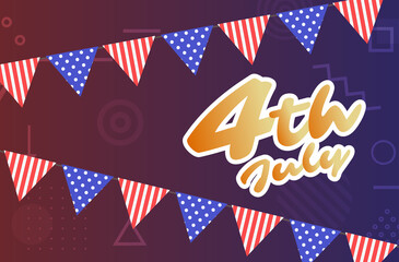 american independence day celebration 4th of july banner greeting card horizontal vector illustration