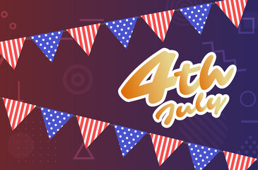 Obraz premium american independence day celebration 4th of july banner greeting card horizontal vector illustration