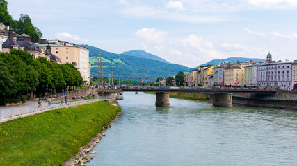 bridge over the river Salzburg Austria