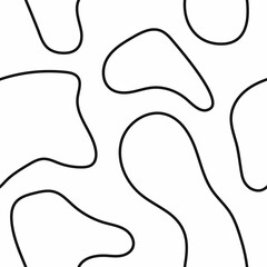 Monochrome seamless pattern with abstract shapes drawn by hand. Minimalistic vector illustration.