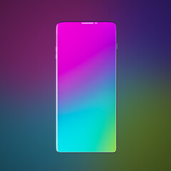 Smart phone with rainbow screen.