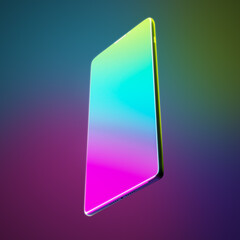 Mobile phone with rainbow screen.