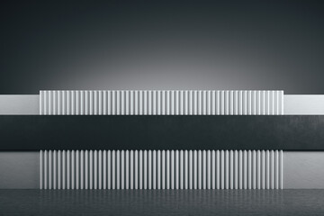 Modern art interior with abstract metal pattern