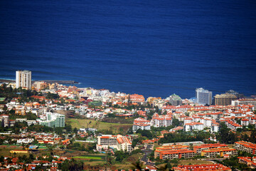 Naklejka na ściany i meble Puerto de la Cruz resort on the Atlantic coast in Tenerife, Spain, Europe