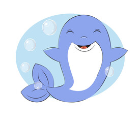 dolphin have fun in bubble