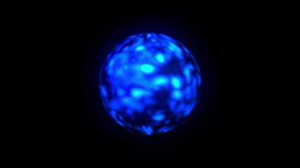 Abstract plasma sphere with a iridescent surface. 3D rendering background, computer generated