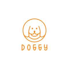 cute dog animals with a line concept for vector logo design dog lovers