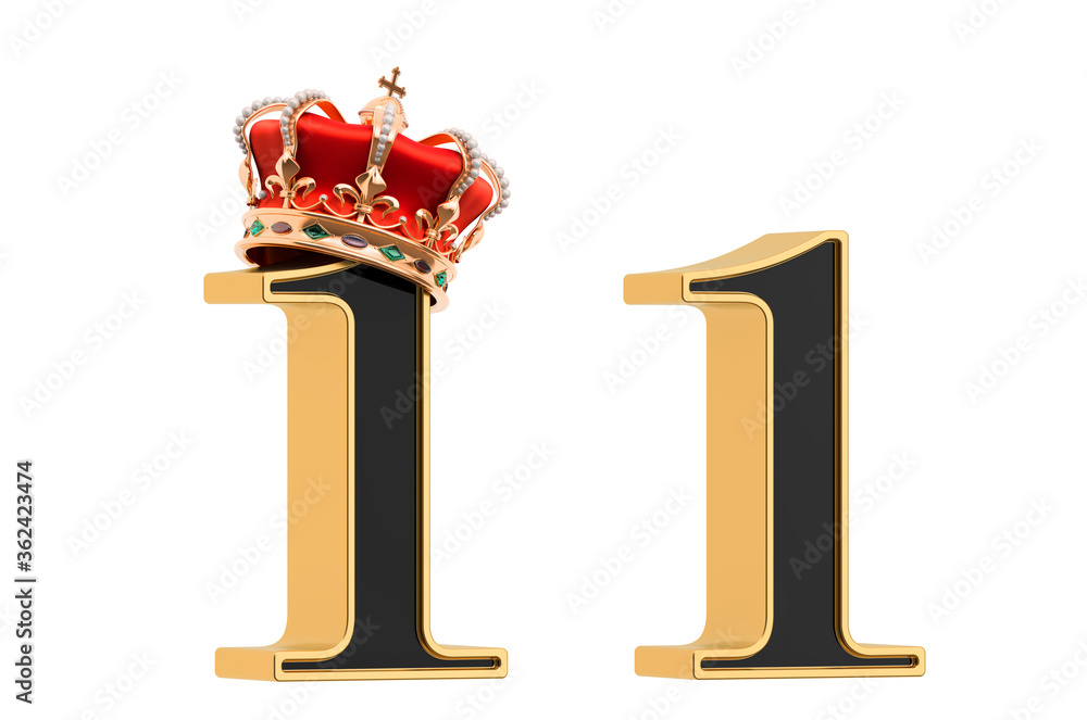 Poster number 1 with gold crown and without, black font with golden border. 3d rendering
