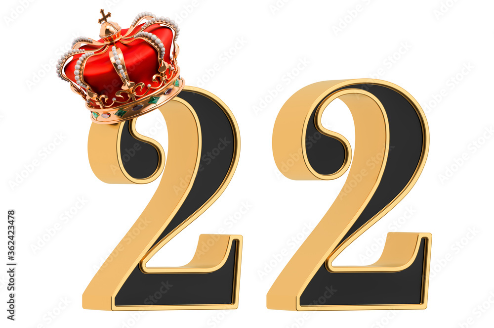 Poster number 2 with gold crown and without, black font with golden border. 3d rendering