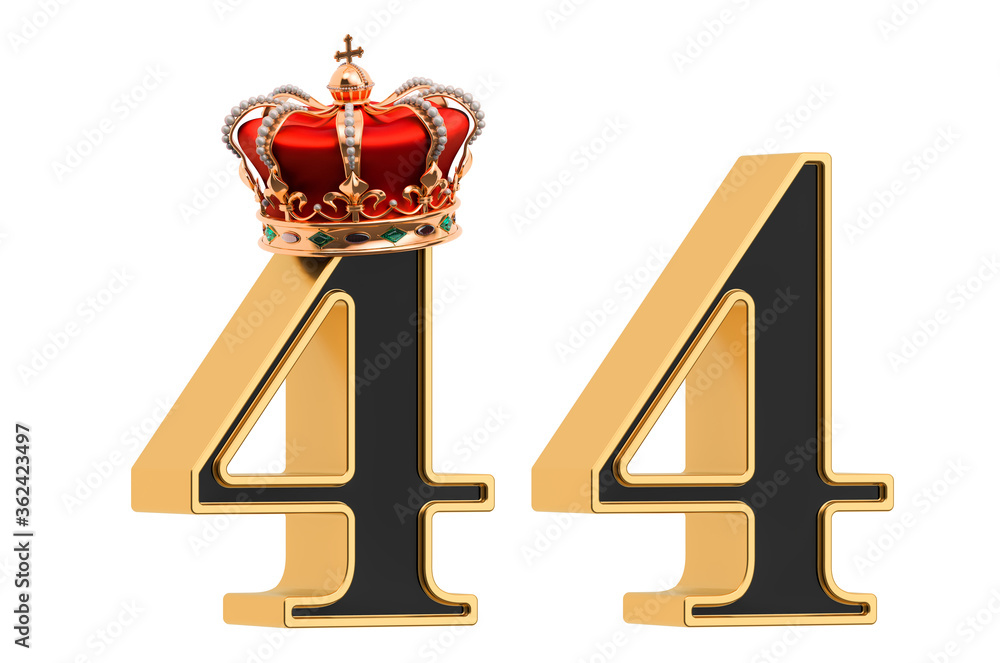 Poster number 4 with gold crown and without, black font with golden border. 3d rendering