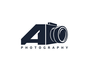 Initial Letter A Camera photography filmmaker logo design 