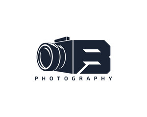 Initial Letter B Camera photography filmmaker logo design 