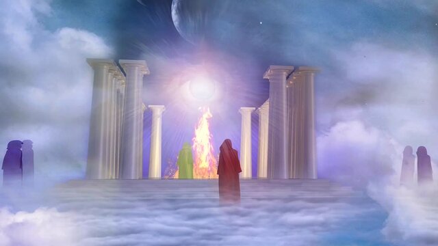Temple of fire in spiritually based composition
