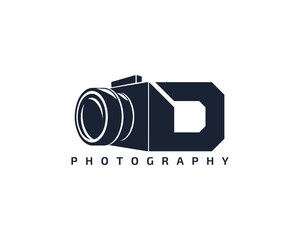 Initial Letter D Camera photography filmmaker logo design 