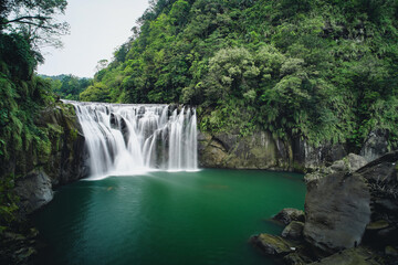 Fototapeta na wymiar Shifen Waterfall in Pingxi District, New Taipei, Taiwan.